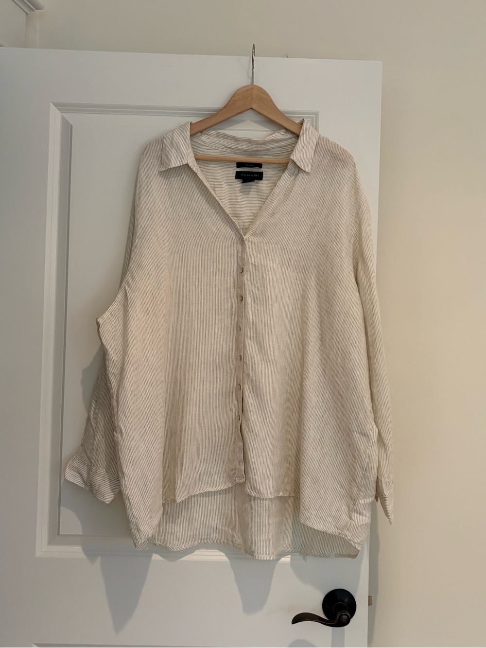 Tahari 100%Linen Women’s Striped Button Down